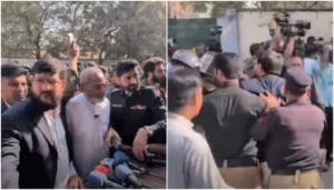 پريس ڪانفرنس دوران جماعت اسلامي جي ميمبر سنڌ اسيمبلي سميت ڪيترائي ڪارڪن گرفتار